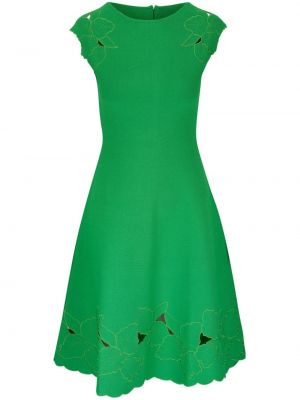 Květinové midi šaty Carolina Herrera zelené