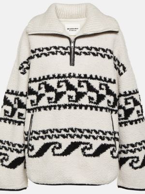 Fleecový sveter s potlačou Marant Etoile biela