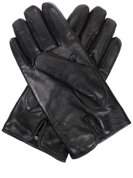Кожаные перчатки Cesare Attolini черные