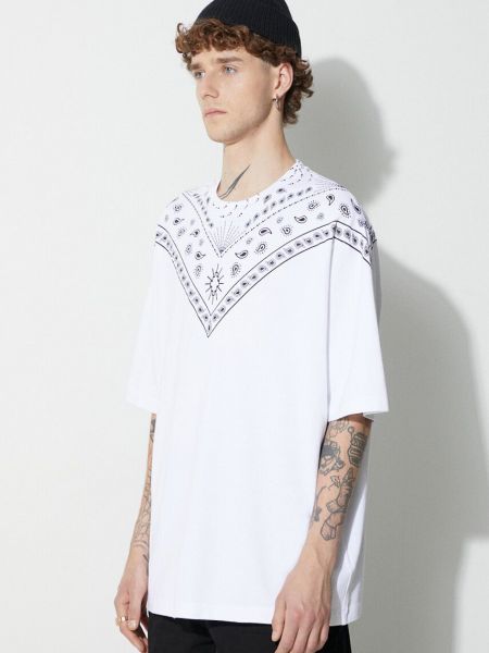 Bavlněné tričko s potiskem Marcelo Burlon bílé