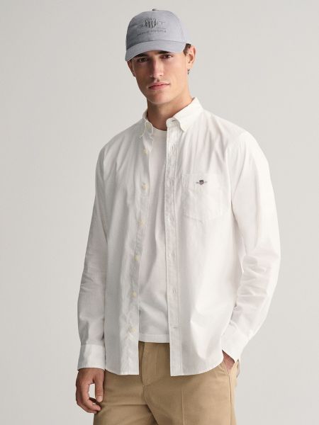 Camisa con bordado manga larga Gant blanco