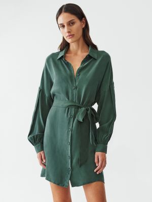 Rochie tip cămașă Calli verde