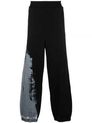 Pantaloni cu imagine cu imprimeu abstract A-cold-wall* negru