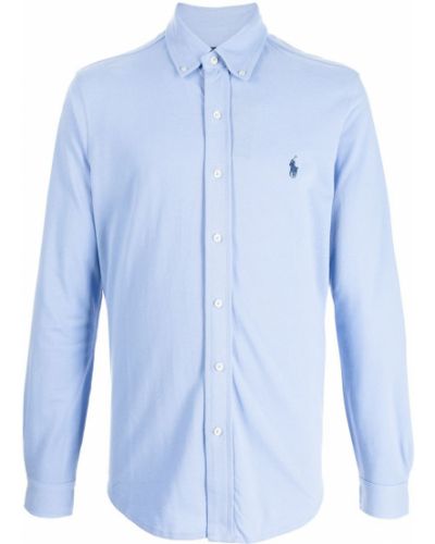 Camisa con bordado con bordado con bordado Polo Ralph Lauren azul
