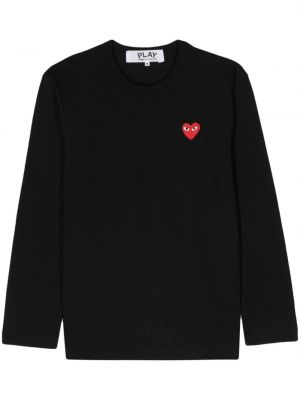 T-shirt en coton de motif coeur Comme Des Garçons Play noir