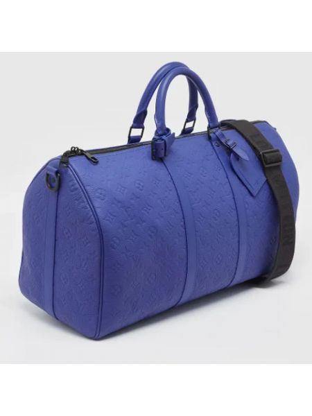 Bolsa de viaje de cuero Louis Vuitton Vintage azul