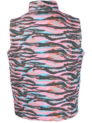 Steppweste mit print mit camouflage-print Erl pink