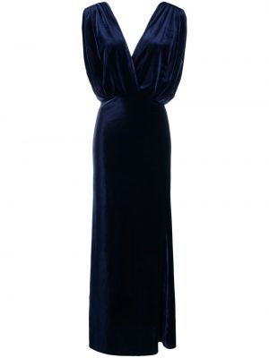 Кадифена вечерна рокля Blanca Vita синьо