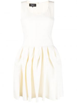 Плисирана коктейлна рокля без ръкави Rochas бяло