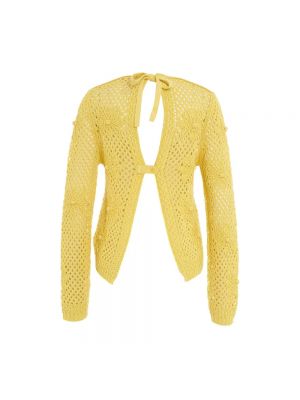 Dzianinowy sweter Semicouture żółty