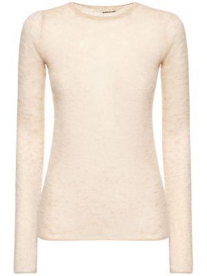 Suéter de punto de lana mohair Auralee beige