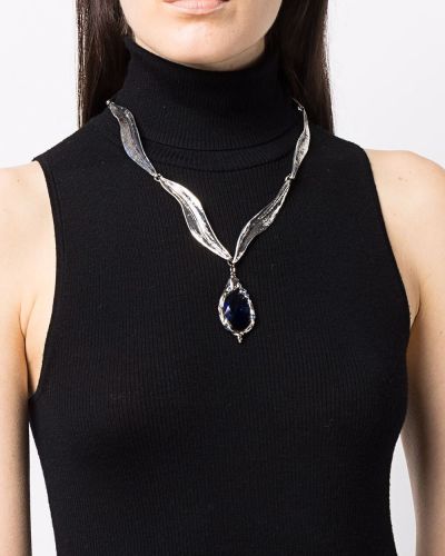 Collar de cristal Alberta Ferretti plateado