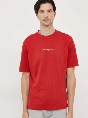 Bavlněné tričko s potiskem North Sails červené