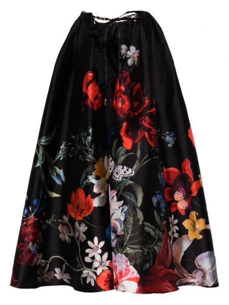 Květinové mini šaty s potiskem Camilla černé