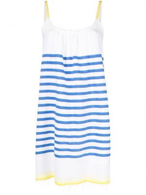 Pruhované bavlněné plážové šaty Lemlem - bílá