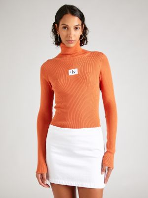 Пуловер slim Calvin Klein Jeans оранжево