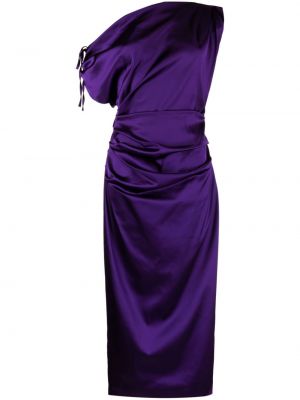 Satenska večerna obleka Talbot Runhof vijolična
