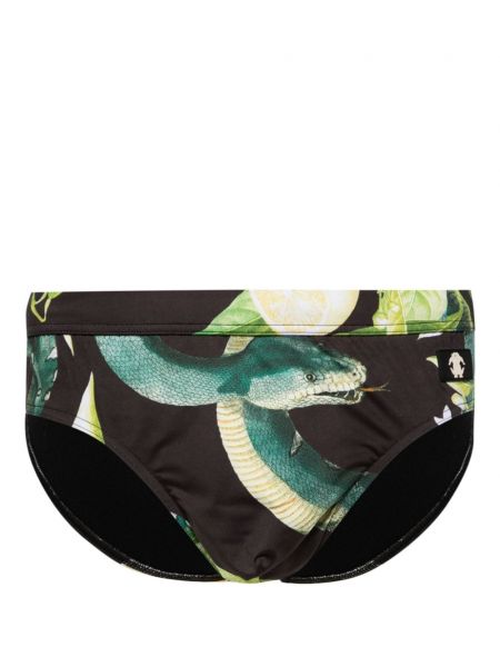 Spodní díl plavek s potiskem s hadím vzorem Roberto Cavalli