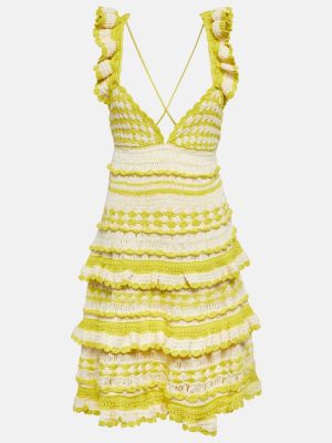 Mini robe en coton Zimmermann jaune