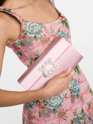 Satenska pisemska torbica s cvetličnim vzorcem Roger Vivier