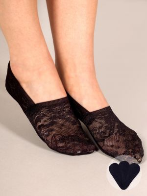 Čipkované ponožky Yoclub čierna