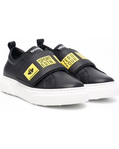 Trykt lær sneakers for jenter Dsquared2 Kids svart