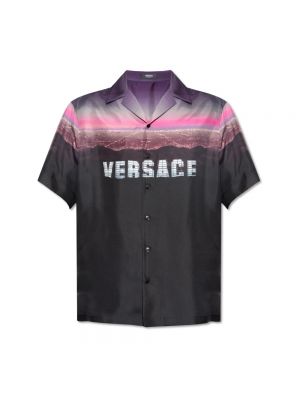 Camicia di seta con stampa Versace