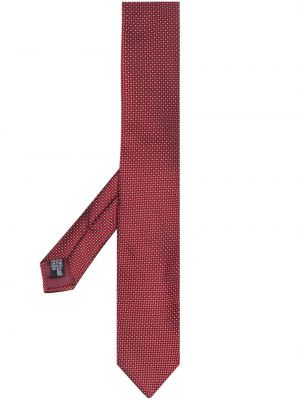 Копринена вратовръзка на точки Giorgio Armani червено