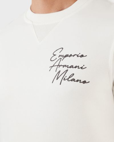 Свитшот из модала Emporio Armani белый
