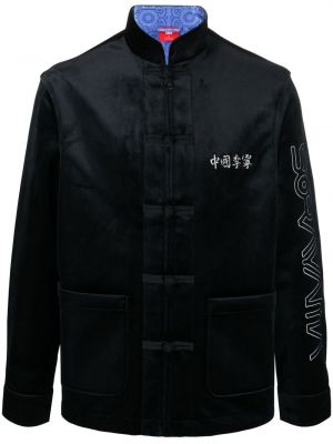 Pamut cipzáras hímzett dzseki Li-ning - fekete