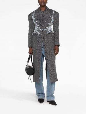 Manteau en laine à motif chevrons Y/project gris