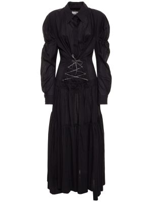 Midi haljina s vezicama s čipkom Vivienne Westwood crna