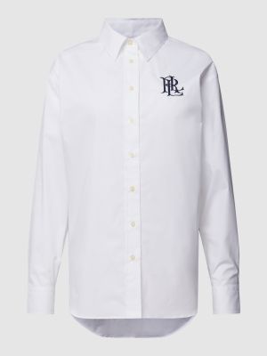 Bluzka z nadrukiem Lauren Ralph Lauren biała
