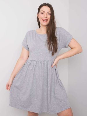 Melanžové bavlněné šaty Fashionhunters šedé