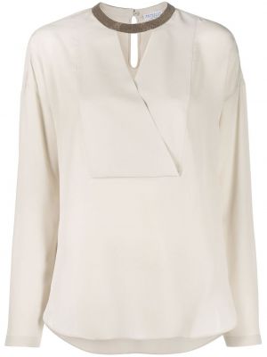 Crepe silke slå bluse Brunello Cucinelli