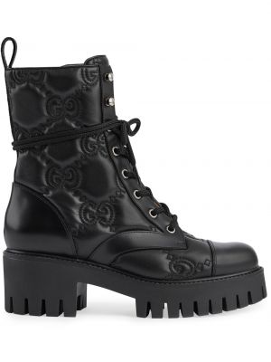 Pikowane ankle boots Gucci czarne