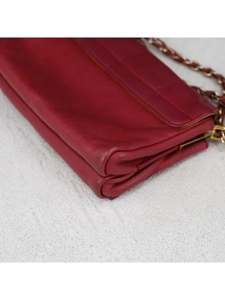 Bolsa de hombro de cuero retro Fendi Vintage rojo