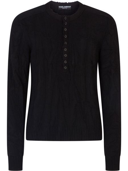 Langer pullover mit geknöpfter Dolce & Gabbana schwarz