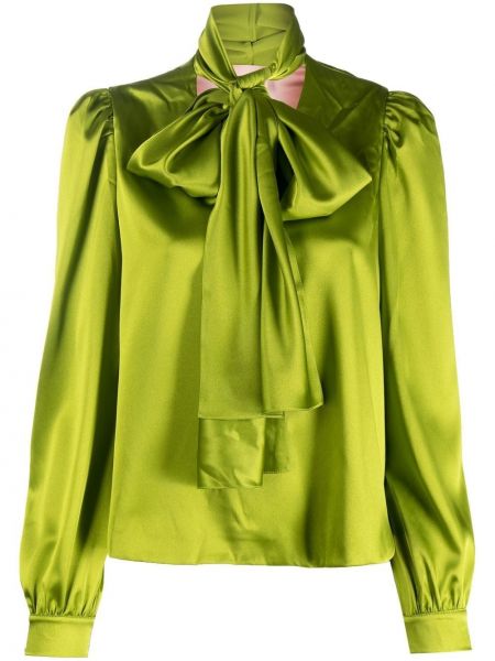 Блуза с панделка Liya зелено