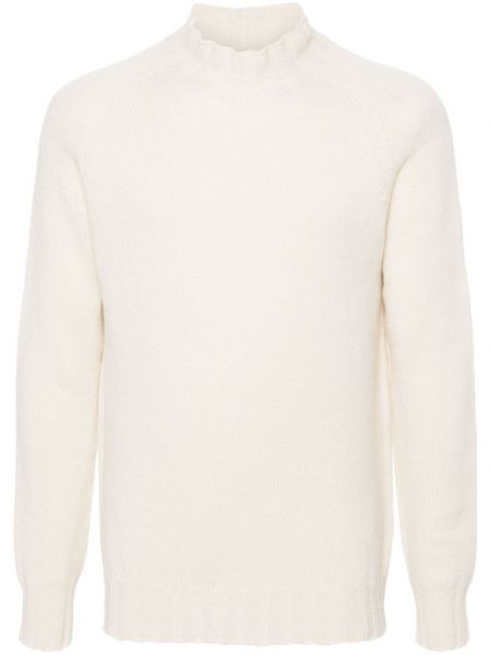 Кашмирен пуловер с кръгло деколте Tagliatore бяло