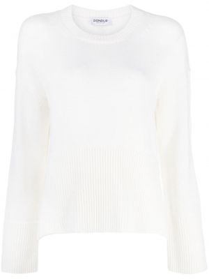 Sweter wełniany z okrągłym dekoltem Dondup biały