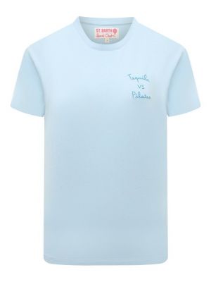 Хлопковая футболка Mc2 Saint Barth голубая