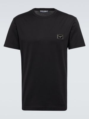 Camiseta de algodón Dolce&gabbana negro