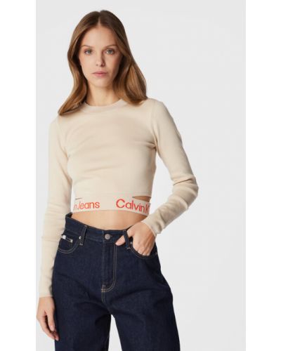 Pull slim Calvin Klein Jeans beige