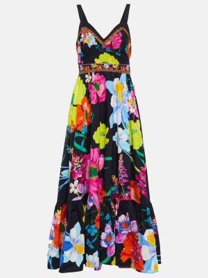 Květinové bavlněné midi šaty Camilla