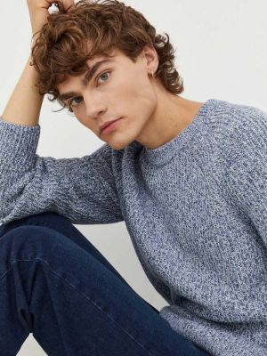 Pamučni pulover Abercrombie & Fitch plava