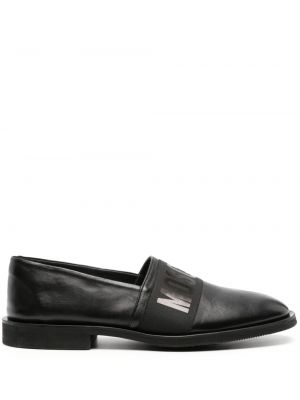 Mustriline nahast loafer-kingad Moschino must