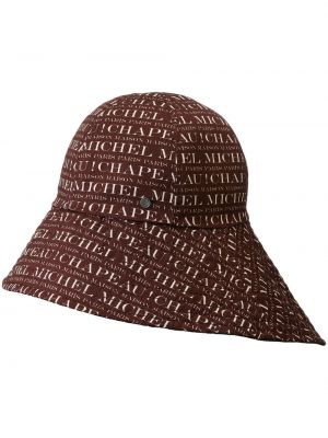 Kapa s printom Maison Michel smeđa