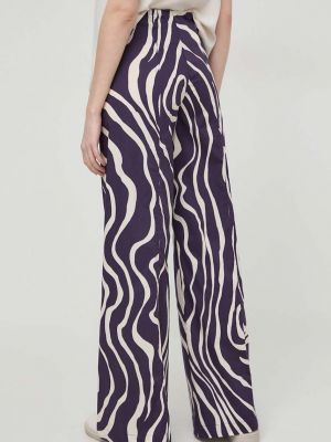 Kalhoty s vysokým pasem Liviana Conti fialové