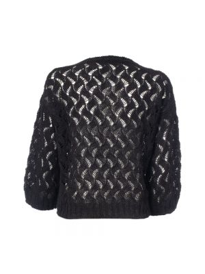 Jersey de lino de seda de algodón Le Tricot Perugia negro